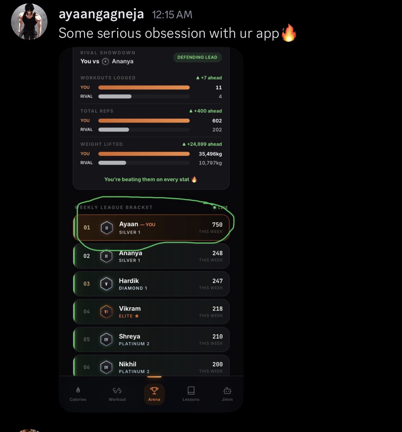 Ayaan ranked #1 on the EliteEngine Arena leaderboard